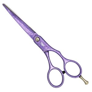 Tijeras Raugcci Línea Profesional Diseños 5,5 Pulgadas Glitter Morada Deslizante