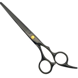 TIJERAS PARA CABELLO MARCA RZ NEGRAS DE FILO LISO 6.5" PULGADAS EN ACERO INOXIDABLE
