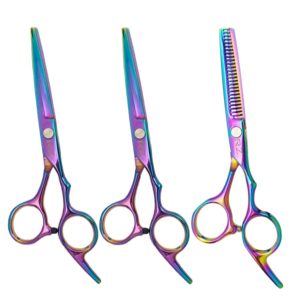 KIT DE 3 TIJERAS PARA CABELLO TORNASOL CORTE MICRODENTADA 5.5", CORTE DESLIZANTE DE 5.5" Y ENTRESACAR SENCILLA MARCA RZ