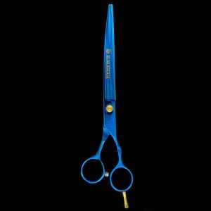Tijeras Raugcci Para mascotas Curva de 7,5" Diseño Titanio azul